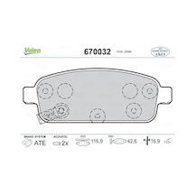 Valeo 670032 Arka Fren Balatasi 13300867 133192294 13319293