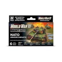 Vallejo 70223 6x18 Ml. Nato Armour & Infantry, Model Color Serisi Model Boyası Seti Renkli