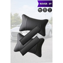 Rover Zt Uyumlu Deri Kemer Koruyucu Siyah Set Deri Yastık Lüks