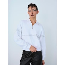 LOFT Oversize Kadın Sweatshirt Lf2037231 Q1.v1 Beyaz