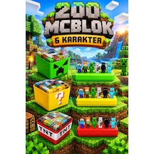 200 Adet Minecraft Manyetik Blok + 3 Farklı Saklama Kutusu +6 Karakter Hediye