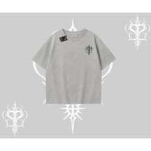 Startmore Startmore Dj Kedi Baskılı Müzik Temalı Oversize Tshirt Gri