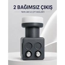Lb Çift Çıkışlı Twin Lnb 4k Ultra Hd Uyumlu Ku Band Uydu Anten Başlığı 0.1 Db