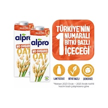 Alpro Şekersiz Yulaf Sütü 2x1 L Vegan Laktozsuz Bitkisel Bazlı