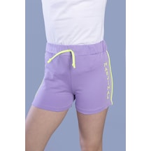 Toontoy Kız Çocuk Baskılı Beli Lastikli Basic Şort Lila