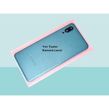 Tkgz Samsung Galaxy Uyumlu A02 Full Kasa Arka Kapak Batarya Kapağı - Mavi Çok Renkli
