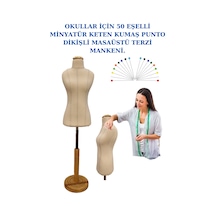 Punto Dikişli Keten Süngerli 50 Eşel Okul Minyatür Terzi Mankeni