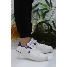 U.s. Polo Assn. Mango Wmn Kırık Beyaz Mor Sneaker Kadın Ayakkabı 001