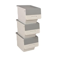 Mt07 Organızer Tekerlekli Eşya Ve Erzak Kutusu 3katlı 3x12 Lt Bej Bej