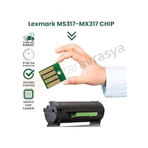 Pazaravrasya Chıp Lexmark Ms317/Mx317 Toner Çipi 2.500 Sayfa