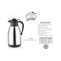 Cooker 2 Litre Lt Paslanmaz Inox Çelik Çay Termosu Ckr2006