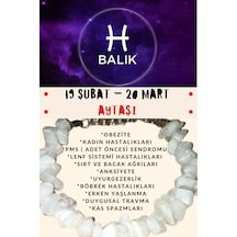Gümüştel El Sanatları Sertifikalı Burç Taşı Balık Burcu Aytaşı Bileklik Beyaz