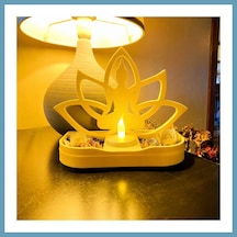 Bezos 3d Baskı Lotus Buda Mumluk - Dekoratif Tealight Mumluk-sarı Mbt06