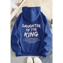 Uyguntarz Daughter Of The King Baskılı Oversize Sweatshirt Mavi