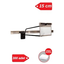 15 Cm -300 Adet Siyah Etiketli Kanallı Pano Kancası Raf Askısı Siyah