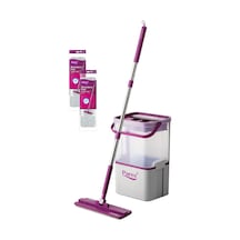 Wondero Flat Şeffaf Temizlik Seti + 2 Adet Yedek Mop Avantaj Paketi