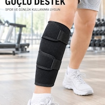 Ayarlanabilir Baldır Desteği Siyah Çift Bantlı Spor Ve Yürüyüş Baldırlığı