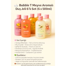 Bubble T Duş Jeli 6 Lı Set 500ml Vanilya, Muz, Şeftali, Hindist