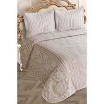 DELÜX LİNEA MODEL 3 PARÇA YASTIKLI PİKE TAKIMI Pudra - Krem