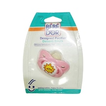 Bebedor 3+ No:2 Ay Silikon Damaklı Desenli Emzik 192 - Pembe Güne Pembe