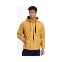 İçi Astarlı Su Ve Rüzgar Geçirmez Erkek Cepli Yağmurluk Sarı