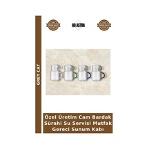 Özel Üretim Cam Bardak Sürahi Su Servisi Mutfak Gereci Sunum Kabı