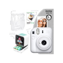 Instax Mini 12 Fotoğraf Makinesi + 10'lu Film + Şeffaf Kılıf + Divoom Ditoo Pro Bluetooth Hoparlör