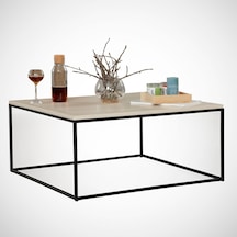 Poly Orta Sehpa Metal & Orta Masa Açık Meşe / Metal Ayaklı Sehpa