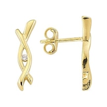 Goldkupe 14 Ayar Tektaş Altın Küpe 1,90 Gr-1262