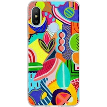 Xiaomi Mi A2 Lite İle Uyumlu Retro Color 6 Kamera Korumalı Şeffaf Kılıf Şeffaf