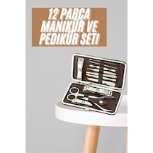 Hnrlıshp Tırnak Bakım Seti Tırnak Düzeltme Batık 12 Parça Çanta Tipi Manikür Pedikür