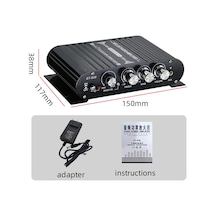St-838 Hifi 2.1 Kanal Güç Amplifikatörü Bluetooth Uyumlu 5.0, 20wx2 Subwoofer Audio Amplifier Add Power Adapter
