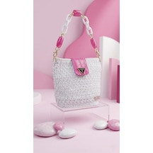 Pink Candy Serisi Kadın Çanta Pembe - Beyaz
