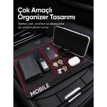Mey İthalat Araç İçi Kaydırmaz Organizer Mat Telefon Standlı Çok Amaçlı Konsol Düzenleyici