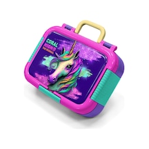 Coral High Kids Mor Unicorn Desenli Paslanmaz Çelik Beslenme Kabı 39266 Mor - Açık Mavi