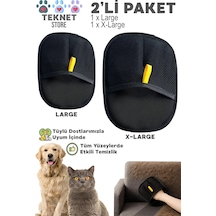 Teknetstore Kedi Köpek Tüy Toplayıcı Yıkanabilir Statik Eldiven Koltuk Halı Elbise Tüy Temizleme Aparatı 2'li