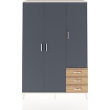 Hyperion Dolap 6 Raflı 3 Çekmeceli Tek Askılı 132x44x195 Aytaşı-antrasit/çam Antrasıt/atlas Çam