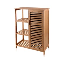 The Mia Bambu 4 Katlı Kapaklı Düzenleyici Dolap Raf 87x66x33 Cm Çok Renkli