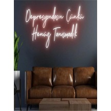 Twins Led Depresyondasın Çünkü Henüz Tanışmadık Yazılı Neon Tabela Kırmızı Model:model:20483366 Kırmızı