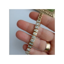 Virace Gold Zirkon Taşlı Segment Zincir Bileklik Elegant Koleksiyonu Xuping Altın Kaplama Çok Renkli