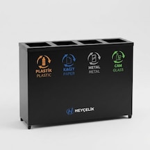 4 Lü Sıfır Atık Kutusu Geri Dönüşüm Ünitesi Gd-504 Metal Atık Ayrıştırma Sistemi Hey Çelik