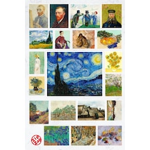 Van Gogh Sticker Paketi 20 Adet Çok Renkli