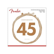 Fender 0738060400 8060 Phosphor Bronze Akustik Bas Gitar Teli 45-100 Long Scale Fosfor Bronz Sıcak Ve Zengin Akustik Bas Karakteri