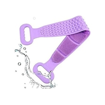 Banyo Sırt Kesesi Çift Taraflı Silikon Cilt Temizleme Fırçası 60 Cm Açık Ceviz