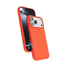 Newface Apple iPhone Uyumlu 17 Pro Regal Magsafe Standlı Kapak - Turuncu
