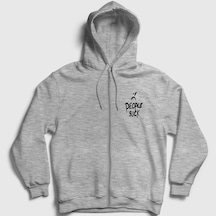 Presmono Unisex People Suck Xxxtentacion Fermuarlı Kapüşonlu Sweatshirt Gri Melanj