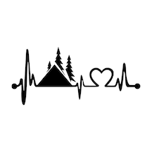 Byr002 Kalp Ritmi Ve Kamp Sticker Oto Motor Laptop Duvar Folyo Sticker 10x5 Cm Efsngrck