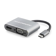 Type-c Hub Hdmi 4k Vga 2 Port Gri Hdx7838