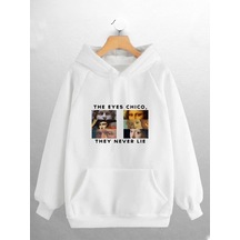 Macklin Unisex Kadın Erkek The Eyes Chico Baskılı Sweatshirt Beyaz Mck1907 Beyaz