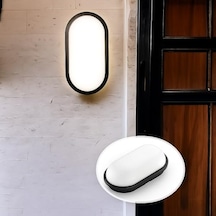 Aydos 15w Siyah Ip65 Oval Led Tavan Ve Duvar Lambası 1500 Lümen Beyaz Işık Su Ve Toz Geçirmez Banyo Bahçe Balkon Aydınlatma Armatürü 220v 10 Parça Siyah